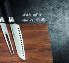 Recomandăm depozitarea practică a cuţitelor, pe un suport de cuţite din lemn sau magnetic..